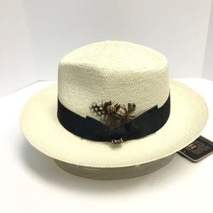 Men's Bruno Capelo Bleach White Fedora Straw Hat